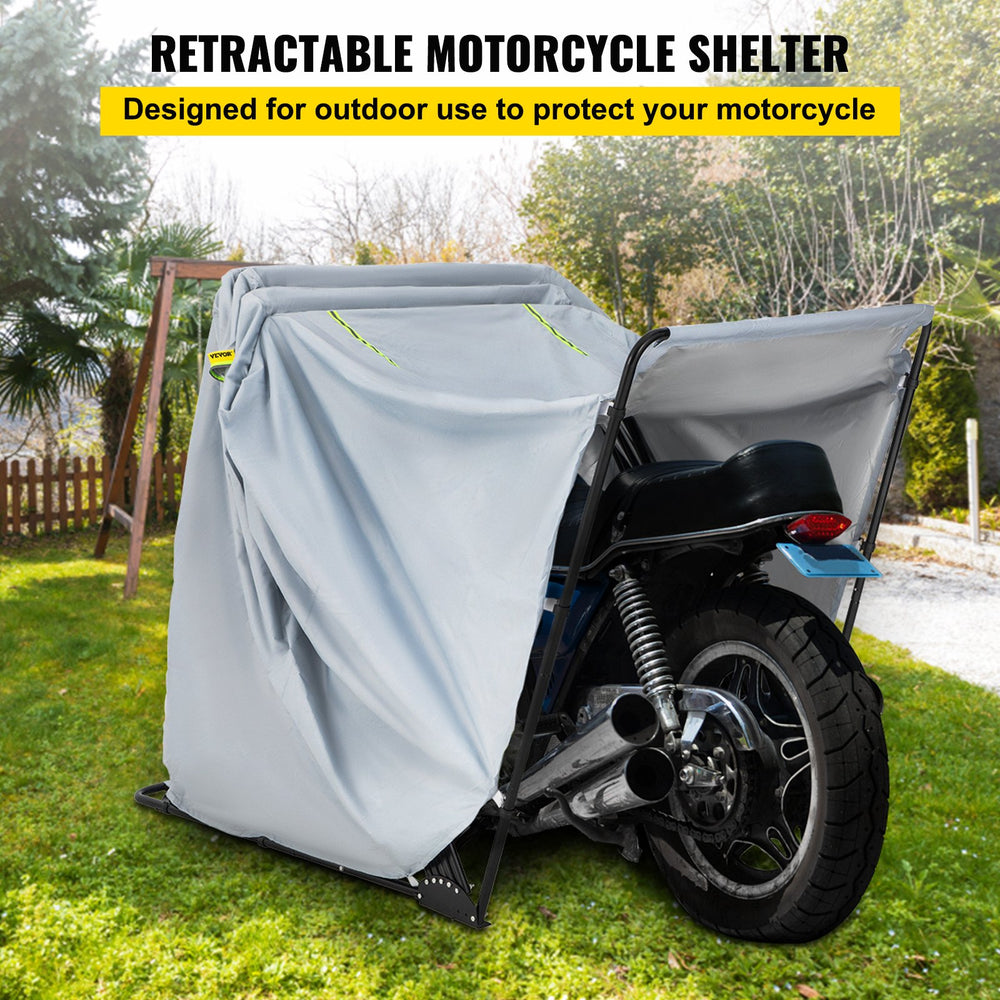 Vevor Motorcycle Shelter 133" x 53" x 76" Waterproof Anti-UV with Lock & Weight Bag New