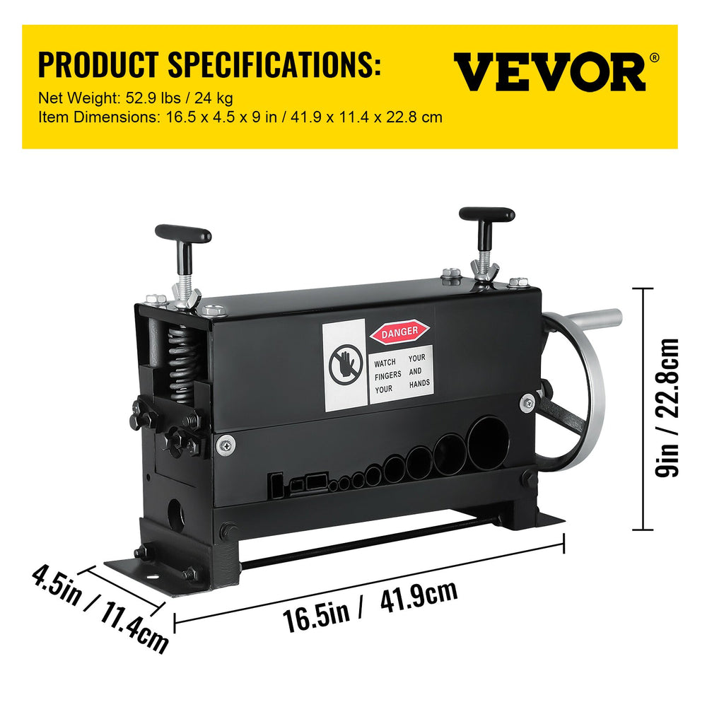 Vevor Wire Stripping Machine 1.5mm-38mm 11 Channels Manual Hand Crank New