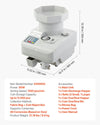 Vevor Coin Counter High Speed Anti-Jam Sorter and Wrapper for International Coins New