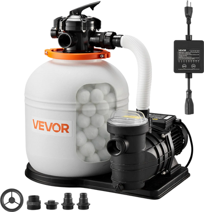 Vevor Pool Sand Filter Pump 16 in. for Above Ground 1 HP 4,400 GPH with Timer New