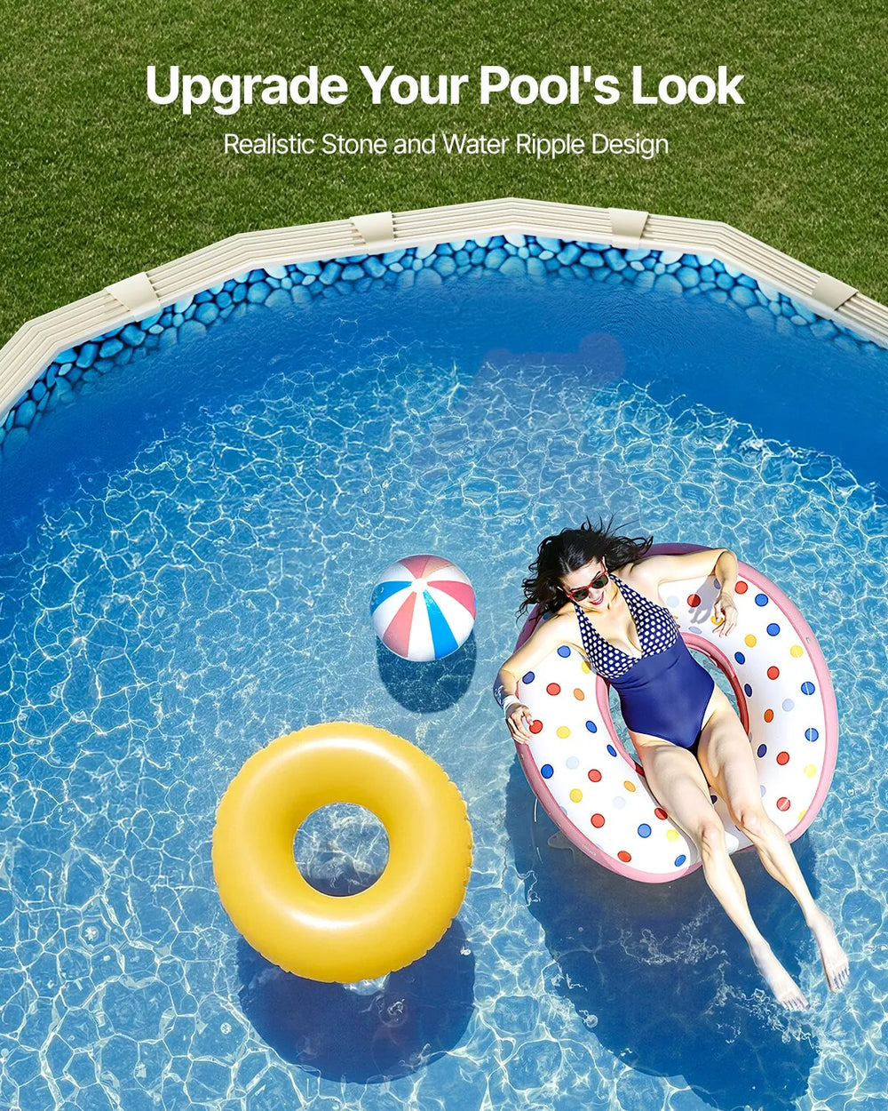 Vevor Above Ground Pool Liner 12' x 24' Oval Unibead 52" Wall Height New