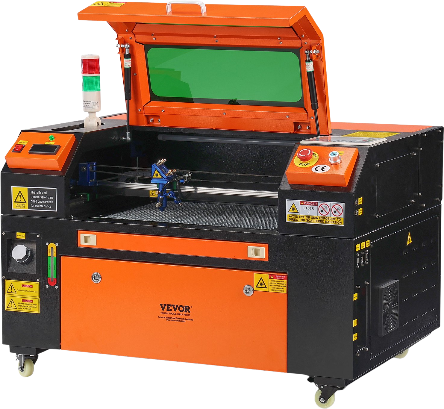 Vevor Laser Engraver 50W CO2 19.7 IPS Laser Cutter Machine with 2-way Pass Air Assist New