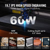 Vevor CO2 Laser Engraver 16" x 24" 60W w/ 2-Way Pass Air Assist New