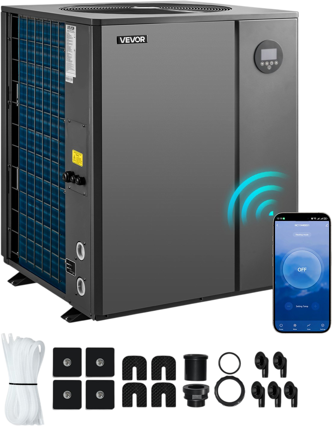 Vevor In-Ground Pool Heat Pump 88,850 BTU 22,450 Gallons with WiFi App Control New