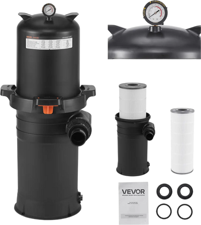 Vevor Cartridge Pool Filter with Valve 9,000 GPH Cleaning System 200 sq. ft New
