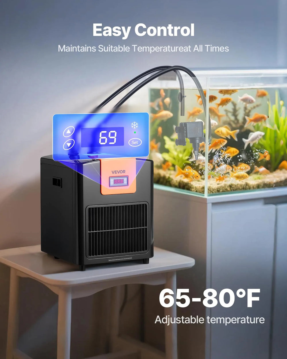 Vevor Aquarium Water Chiller 110 Gallon 1/3 HP Adjustable Temperature New