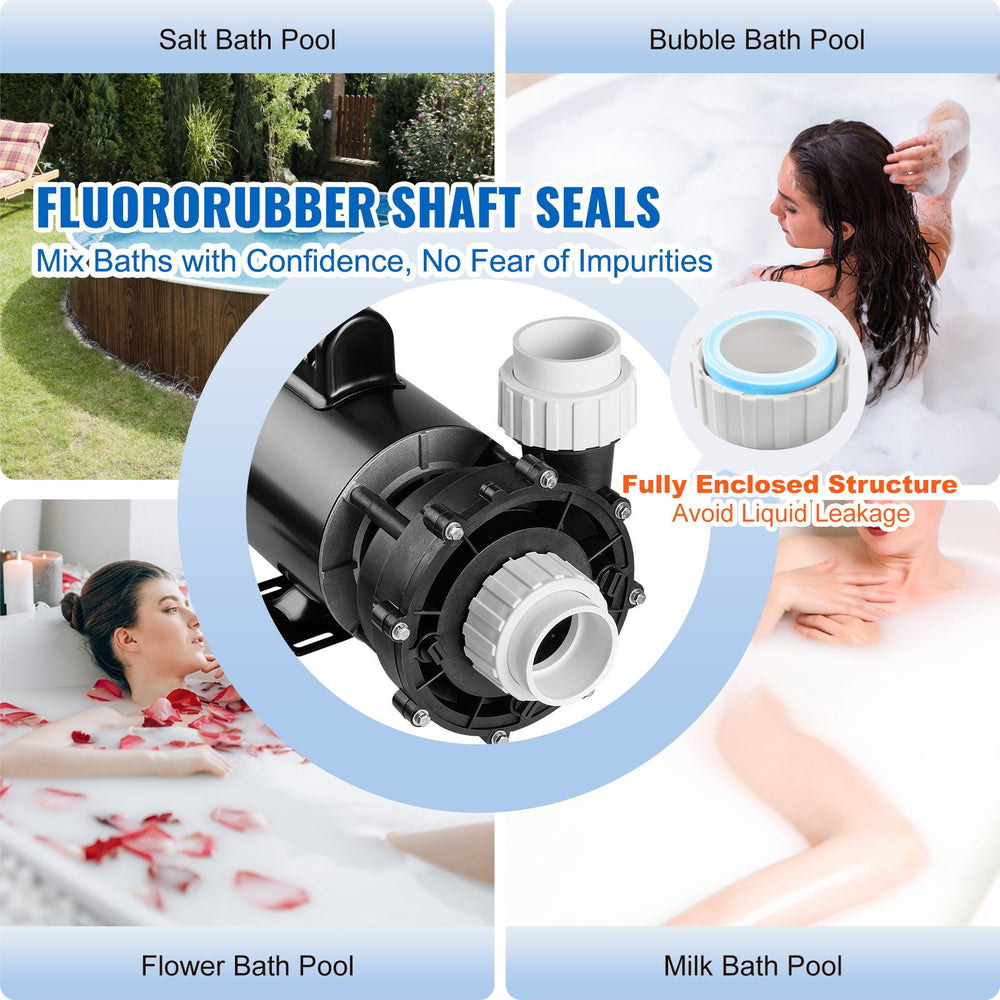 Vevor Spa Hot Tub Pump 56-Frame AC220-240V 2" Port 90° Rotational Interface New