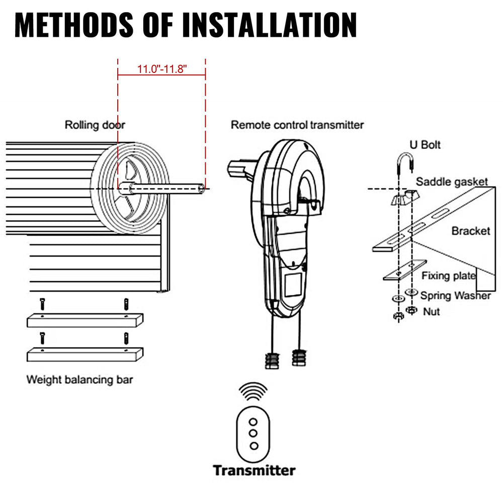 Vevor Garage Roller Door Opener 800N Lift Force 110V with 2 Remotes New