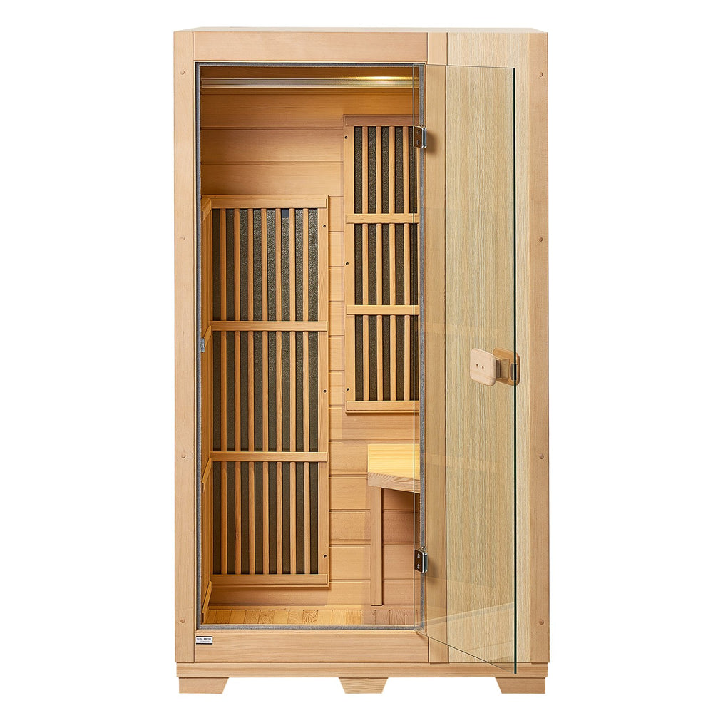 Vevor Wooden Sauna for One Person Low EMF Far Infrared Therapy 1140W New