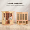 Vevor Far Infrared Wooden Sauna Home Spa for 2 People 1850W New