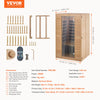 Vevor Far Infrared Wooden Sauna Home Spa for 2 People 1800W New