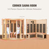 Vevor Far Infrared Wooden Sauna Home Spa for 3-4 People 2470W New