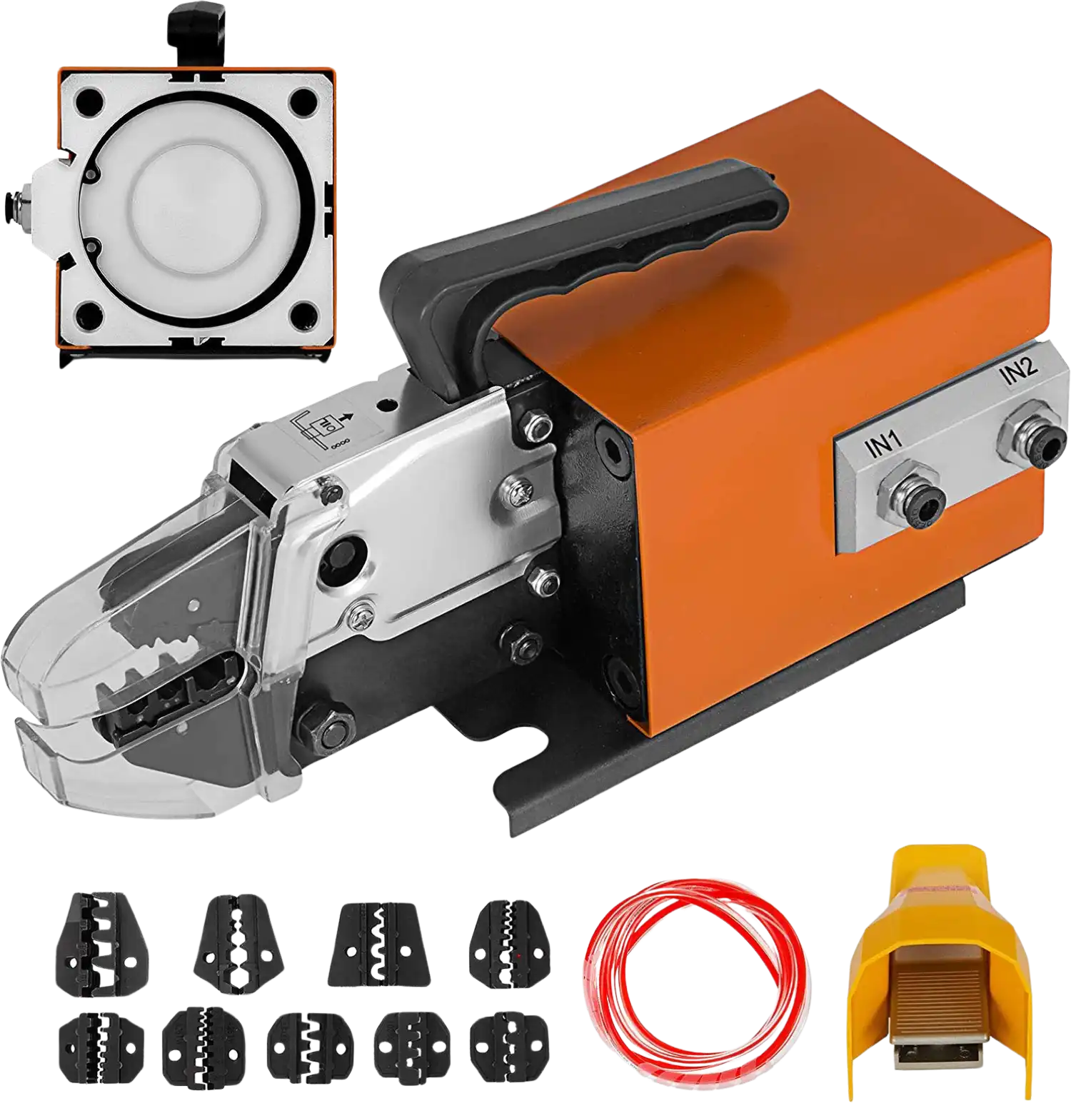 Vevor AM-10 Pneumatic Crimping Tool Air Powered for Wire Terminals with Die Sets New