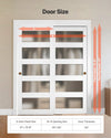 Vevor Sliding Double Doors 60 x 80 in. 5-Lite Frosted Glass with Hardware Kit New