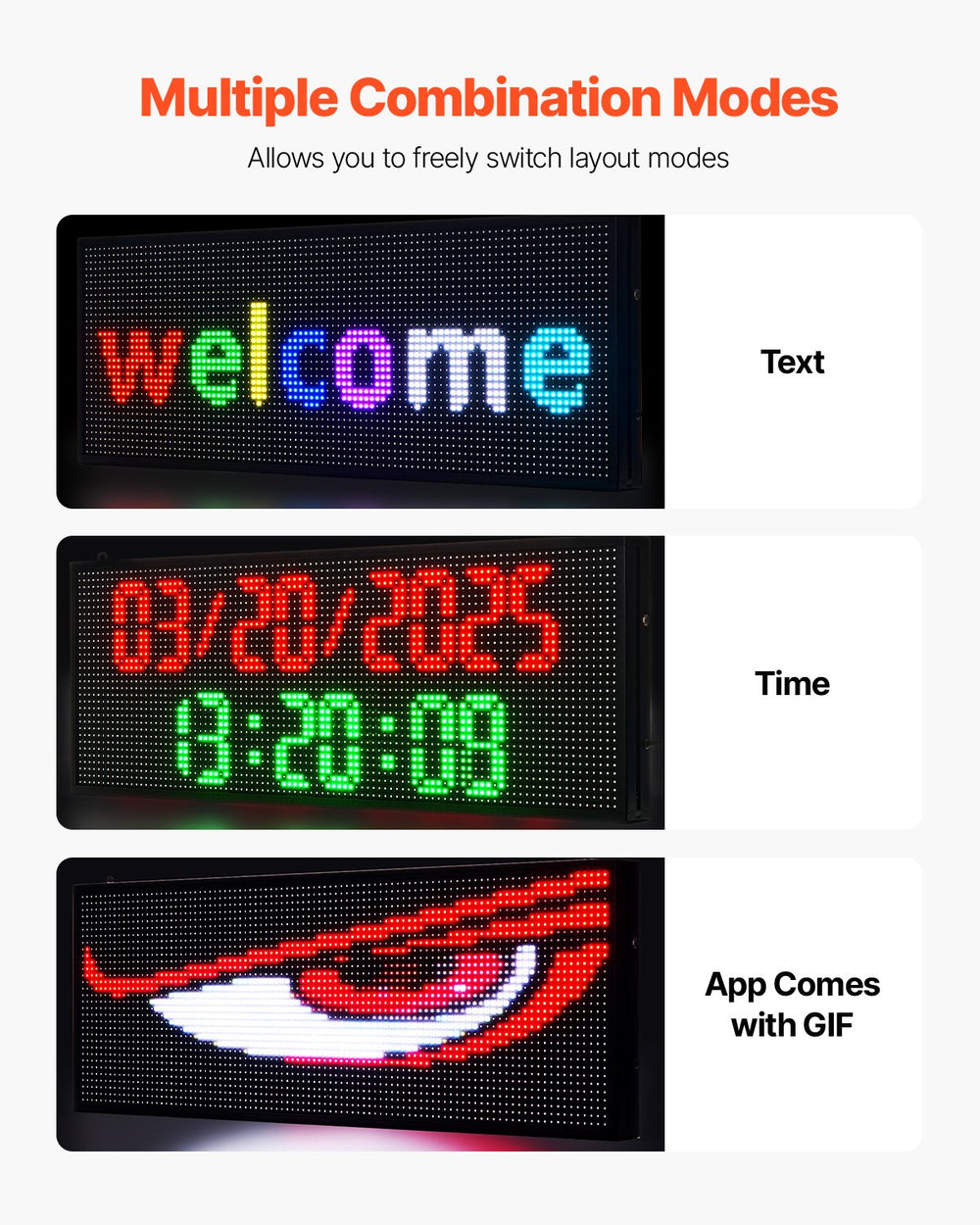 Vevor LED Sign Full-Color Programmable Digital Scrolling Display 40" x 14" New