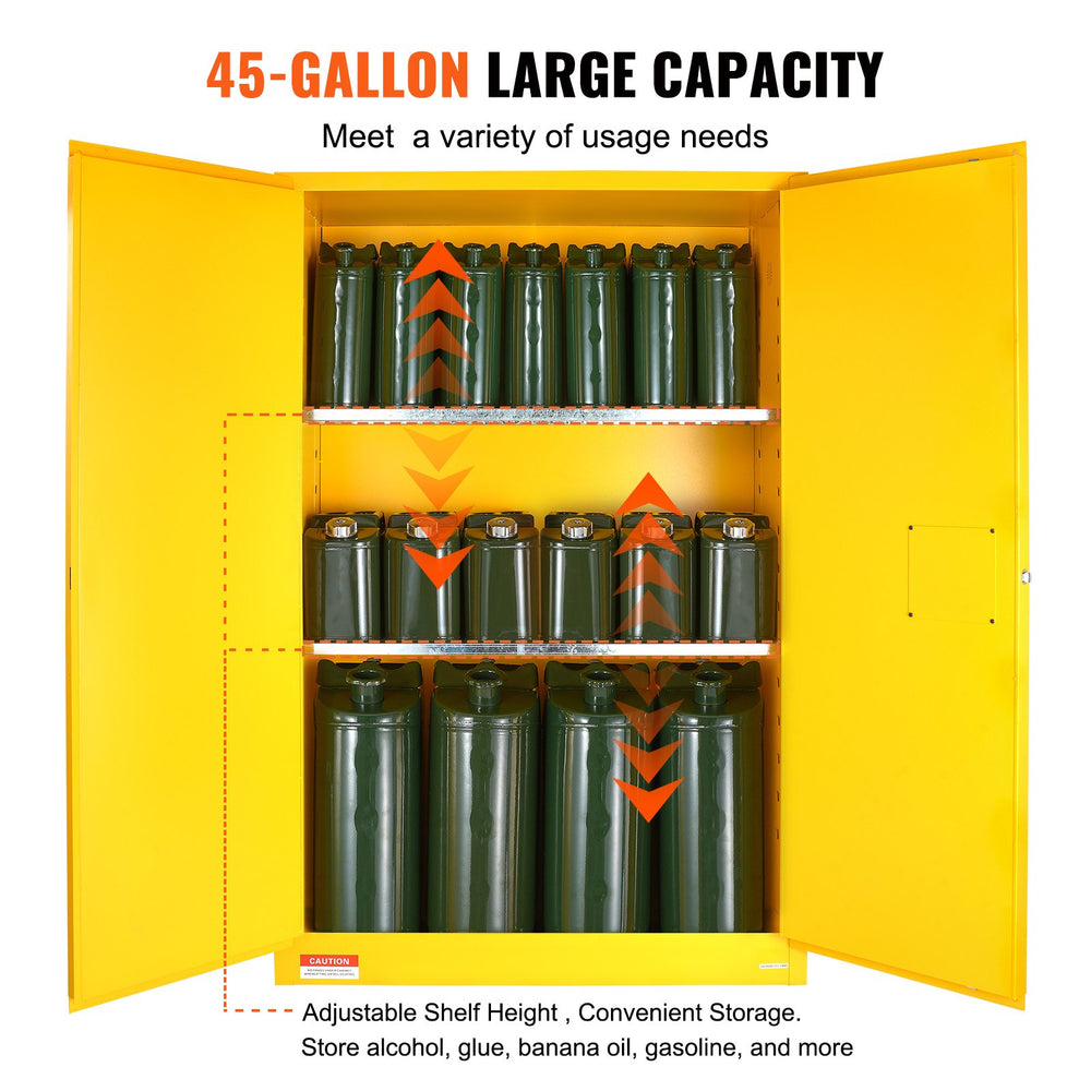 Vevor Flammable Safety Cabinet 43" x 18" x 65" Explosion Proof Steel Storage New