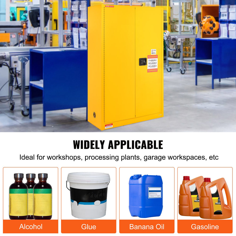 Vevor Flammable Safety Cabinet 43" x 18" x 65" Explosion Proof Steel Storage New