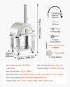 Vevor Outdoor Pizza Oven 26" Dual Fuel Propane and Pellet with Casters New