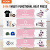 Vevor Heat Press 5-in-1 Machine 12" x 15" with 30oz Tumbler Press Pink New