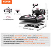 Vevor Heat Press 5-in-1 Machine 15" x 15" with 30oz Tumbler Press Black/Pink New