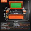 Vevor Laser Engraver 100W CO2 19.7 IPS Laser Cutter Machine with 2-way Pass Air Assist New