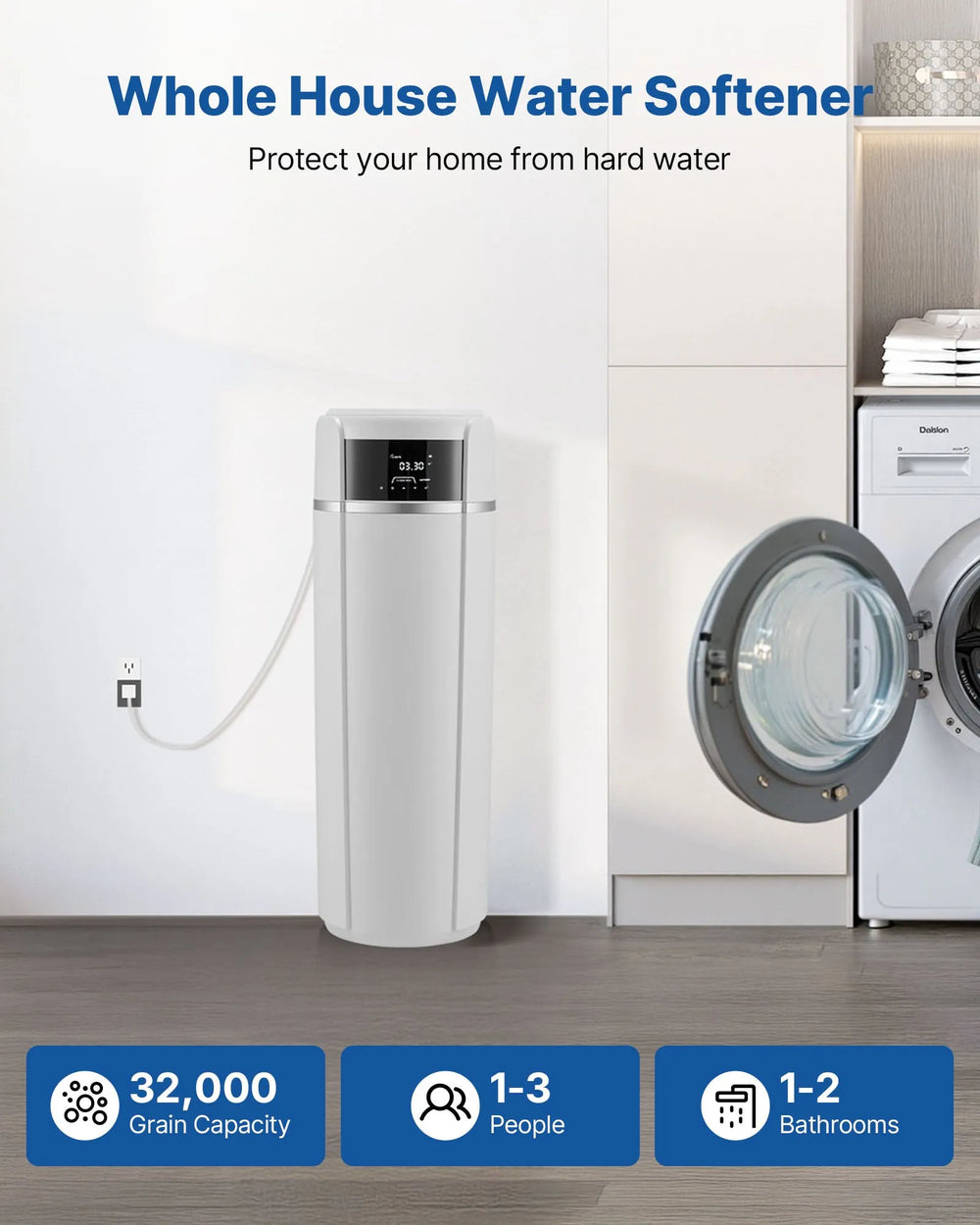 Vevor Water Softener Whole House System 32,000 Grains with Automatic Touch Panel New