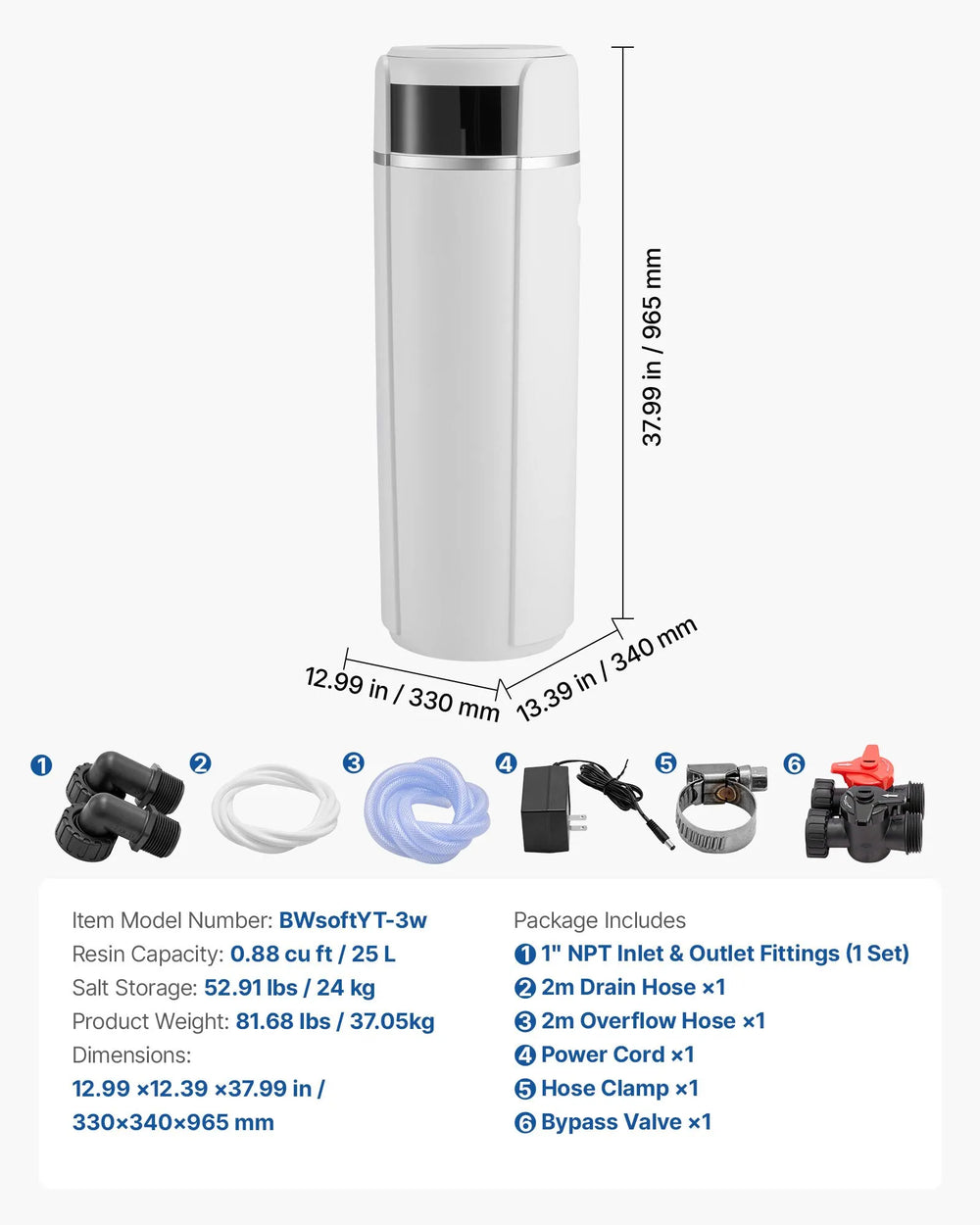 Vevor Water Softener Whole House System 32,000 Grains with Automatic Touch Panel New