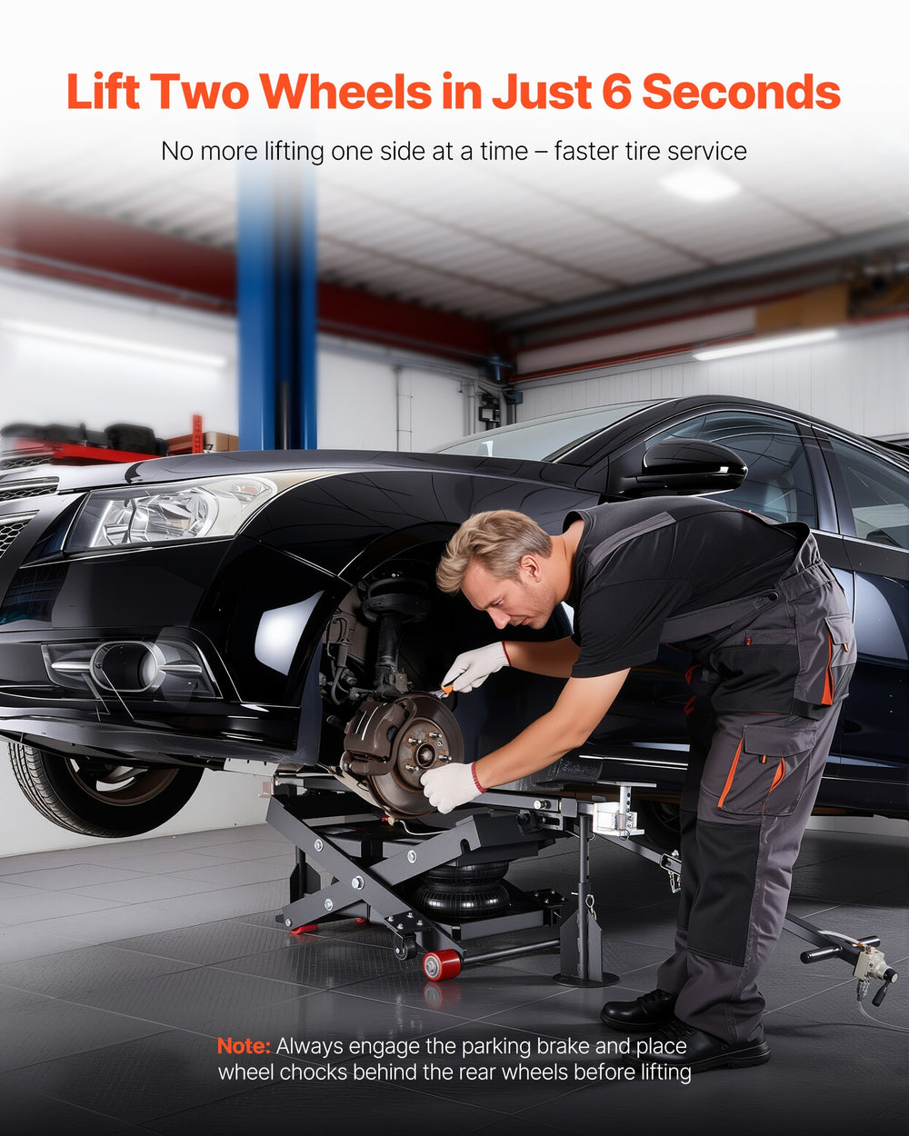 Vevor Portable Car Lift with Airbag 3 Ton Capacity 21.7" Max Height New