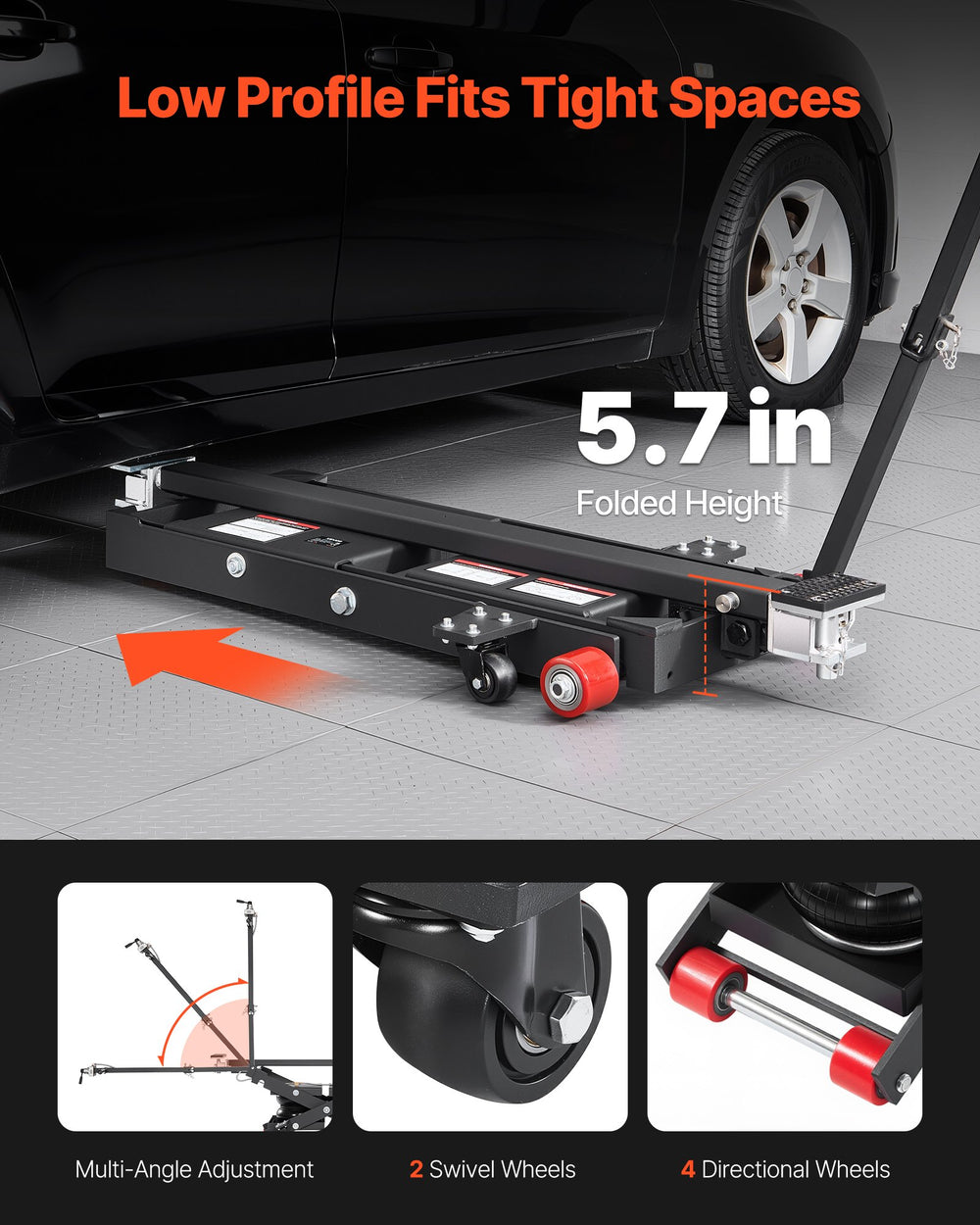 Vevor Portable Car Lift with Airbag 3 Ton Capacity 21.7" Max Height New