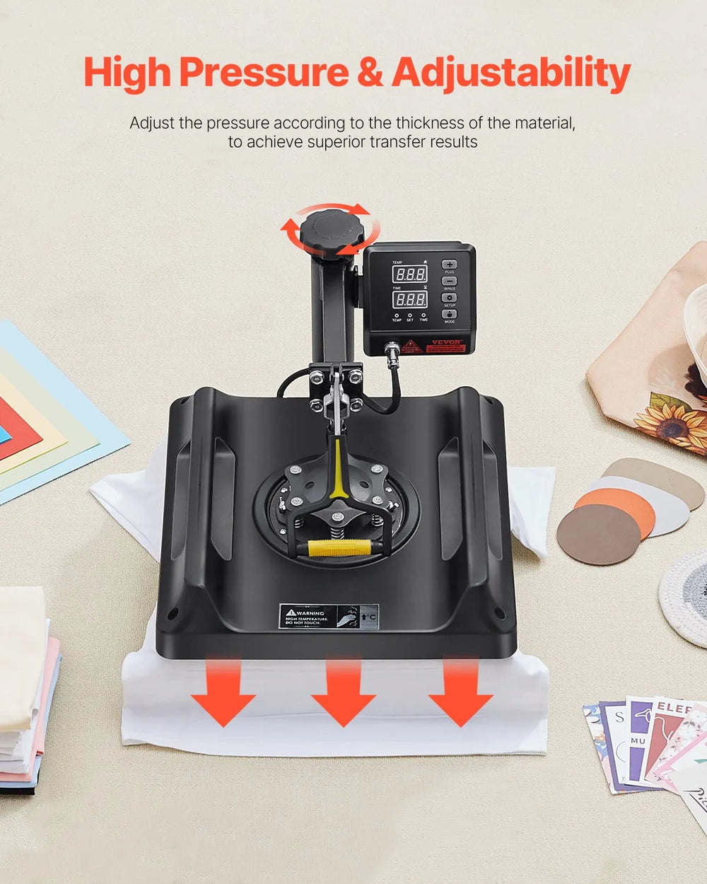 Vevor Heat Press 15" x 15" Sublimation Machine 480°F 1150W 8-in-1 Set New