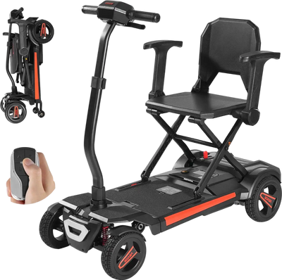 Vevor Mobility Scooter 4 Wheel Automatic Folding Remote Control 24V 4 MPH 9.3 Mile Range New