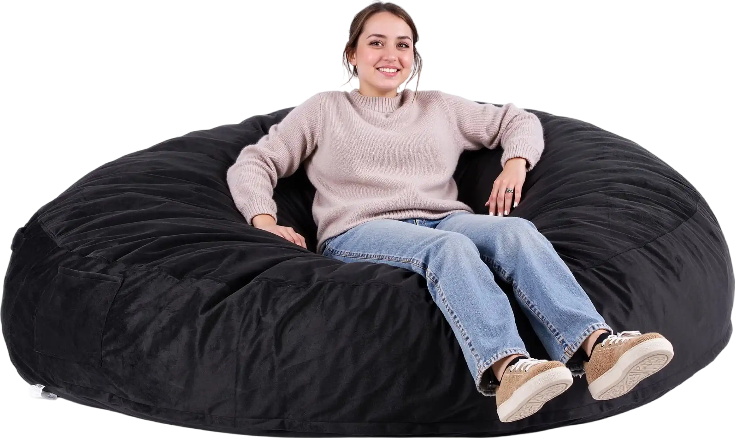 Vevor Bean Bag Chair Dutch Velvet with High-Density Foam Filling Removable Cover New