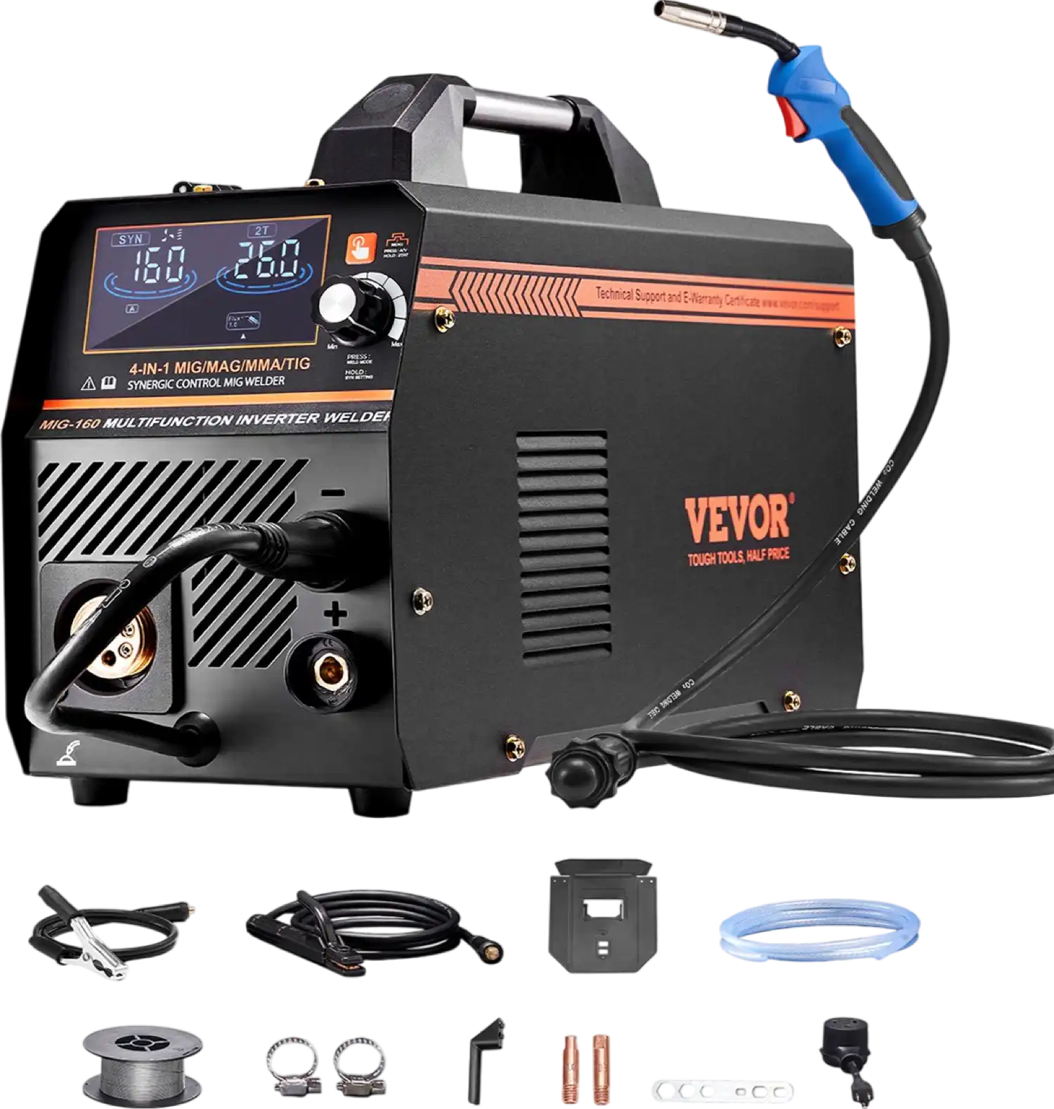 Vevor MIG Welder 160Amp 4-in-1 Machine Dual Voltage 110V/220V New