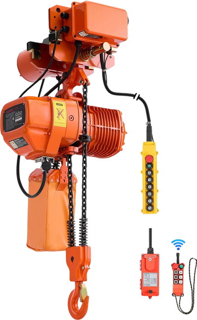 Vevor Electric Chain Hoist 4,400 lb. Capacity 20 ft. Lift Height Double Chain Remote Control 3-Phase 480V New