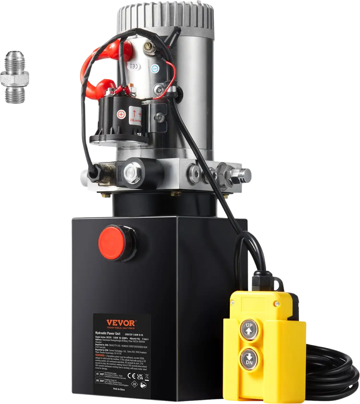 Vevor Hydraulic Pump Single Acting 4 Quart Power Unit 3200 PSI 12V New