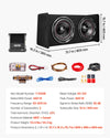 Vevor Subwoofer and Amp Car Audio Package Dual 12 in. with Wiring Kit 490W New