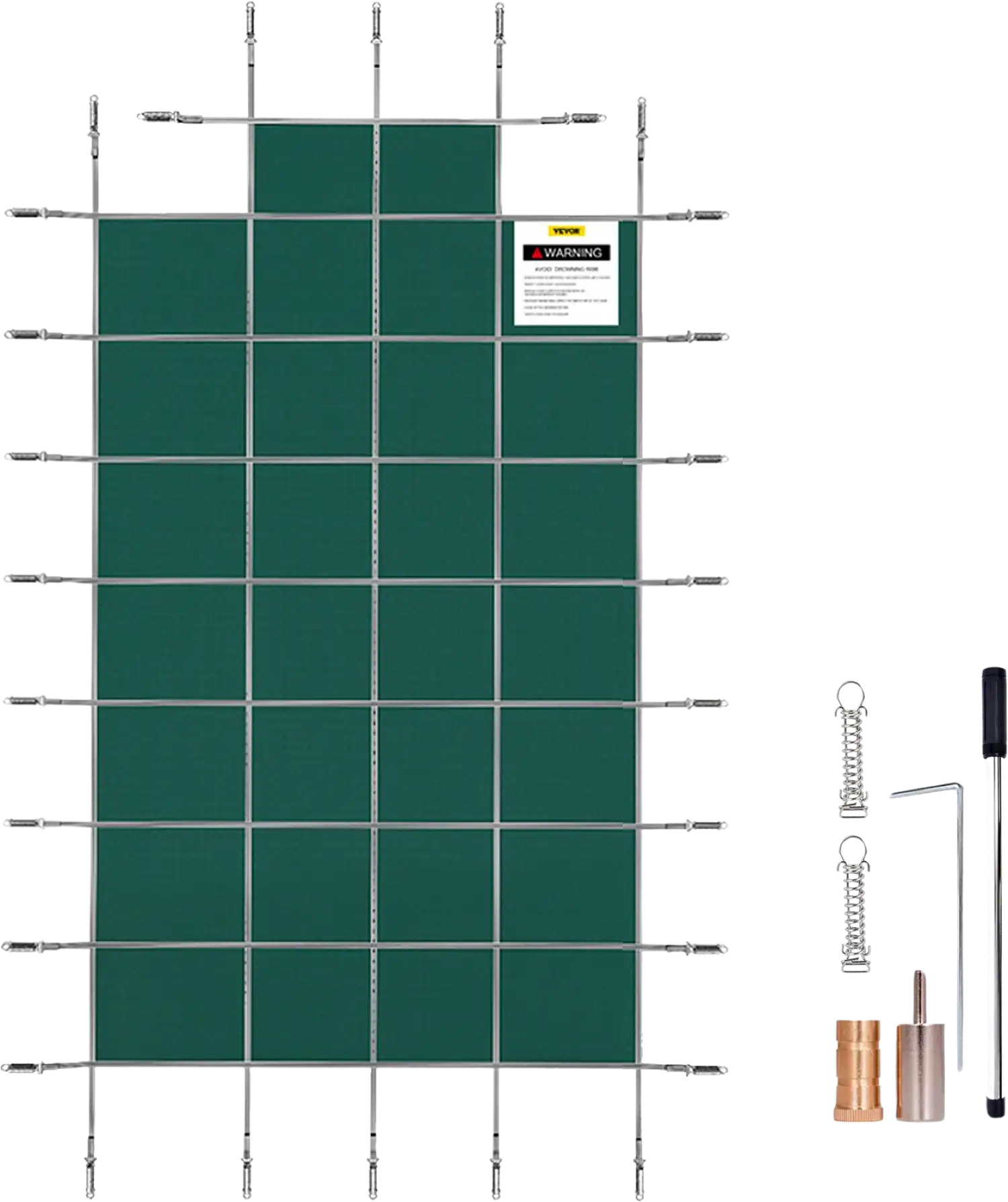 Vevor Pool Safety Cover Fits 18' x 36' Inground Pool Green Mesh Cover with 4' x 8' Center Step New