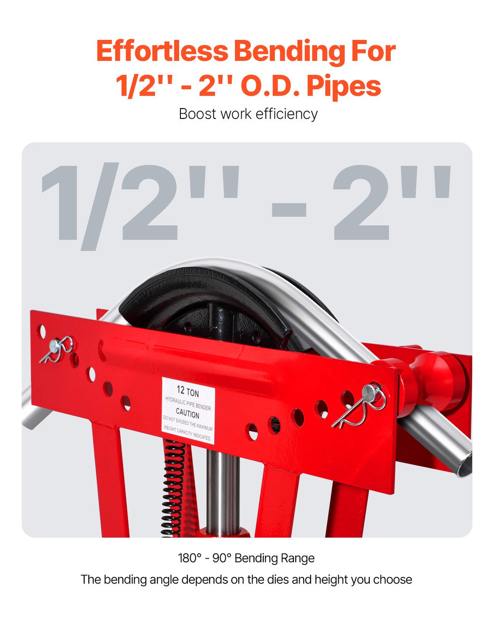 Vevor Hydraulic Pipe Bender 12 Ton Manual Tool with 6 Dies New