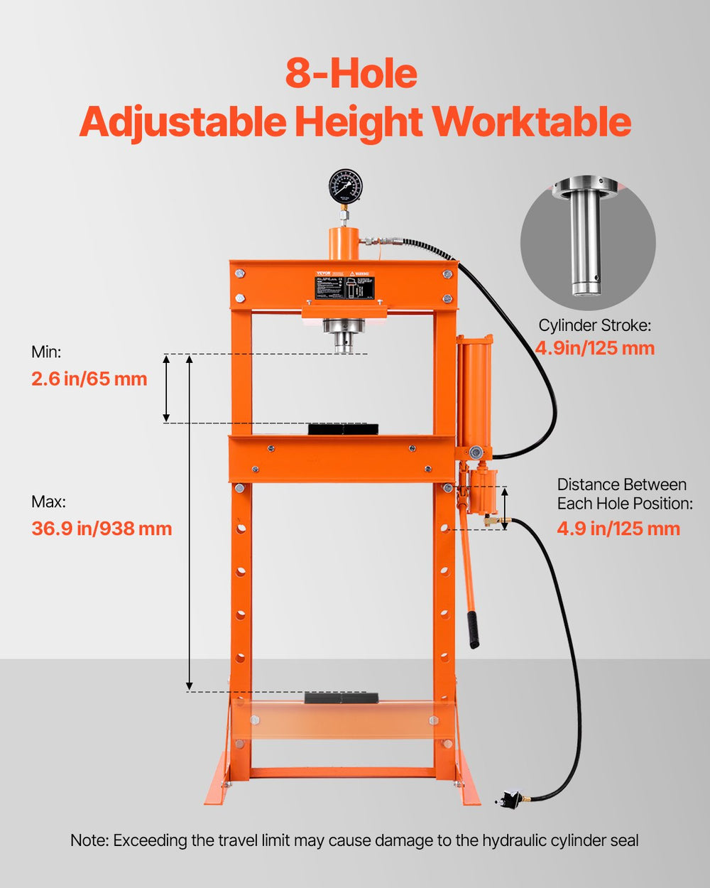 Vevor Hydraulic Shop Press 30 Ton with Press Plate New