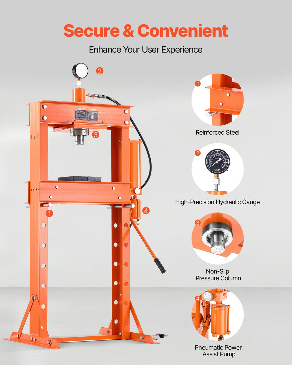 Vevor Hydraulic Shop Press 30 Ton with Press Plate New