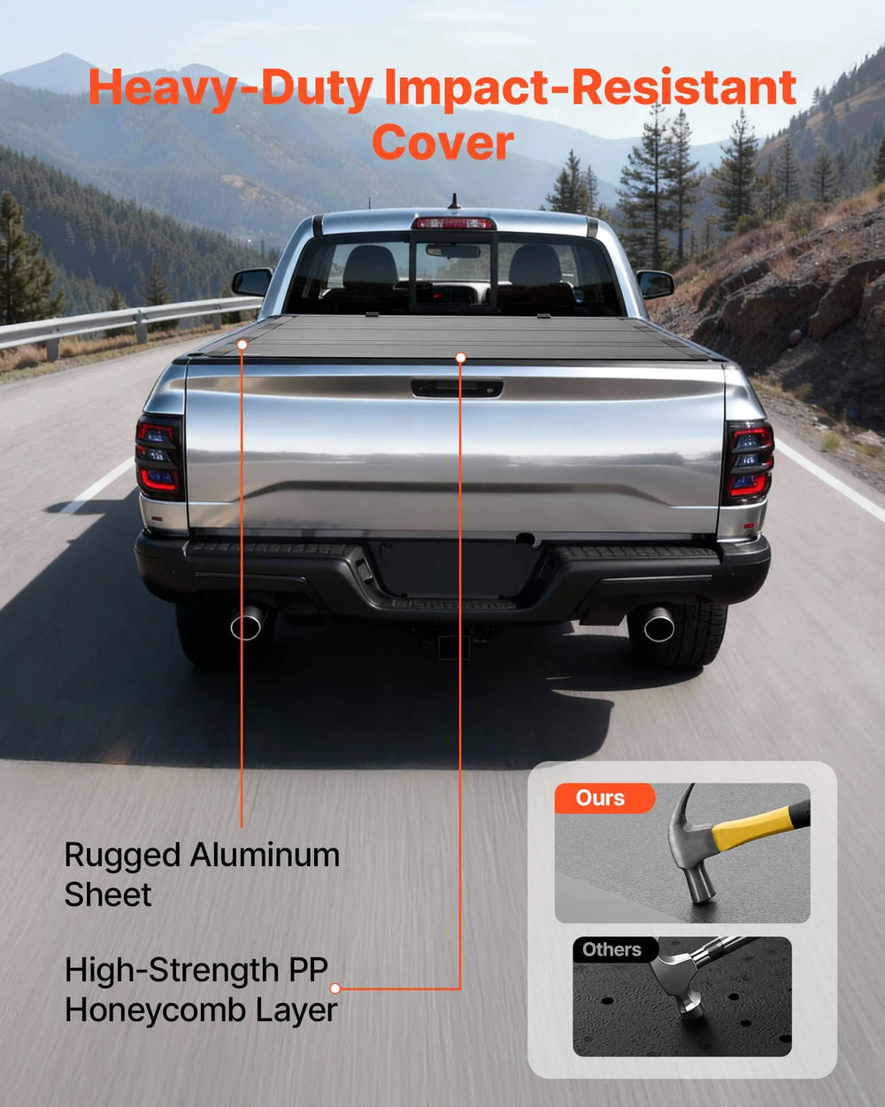 Vevor Truck Bed Tonneau Cover Hard Tri-Fold 67" for 2019-2025 Dodge Ram 1500 New
