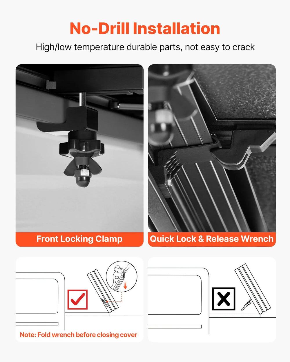 Vevor Truck Bed Tonneau Cover Hard Tri-Fold 67" for 2019-2025 Dodge Ram 1500 New