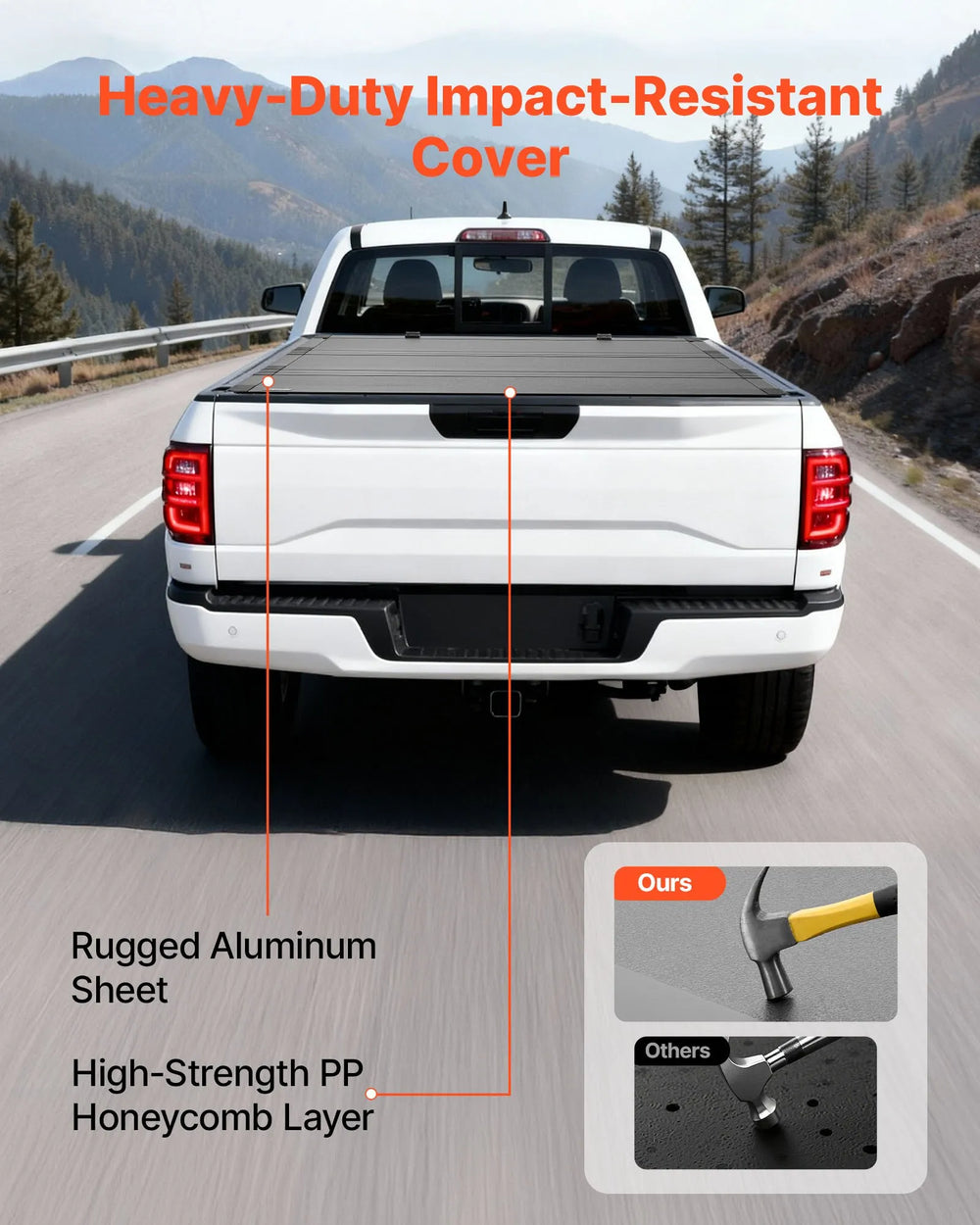 Vevor Truck Bed Tonneau Cover Hard Tri-Fold 70" for 2019-2025 Chevy/GMC New