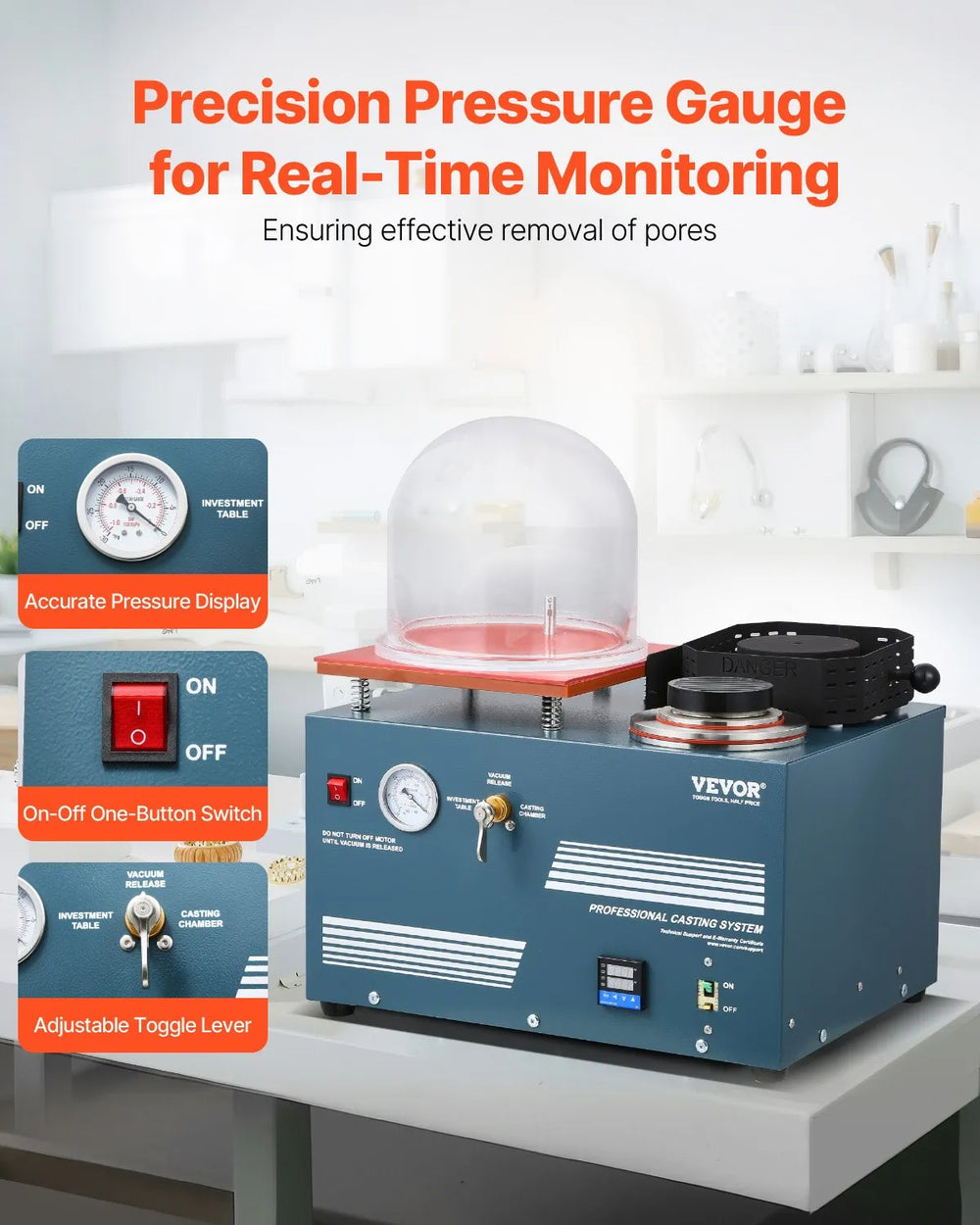 Vevor Vacuum Casting Machine with Melting Furnace 5" x 7" Chamber New