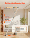 Vevor Attic Ladder Height Adjustable Foldable Aluminum Alloy 375 lbs. Capacity New