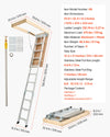 Vevor Attic Ladder Height Adjustable Foldable Aluminum Alloy 375 lbs. Capacity New