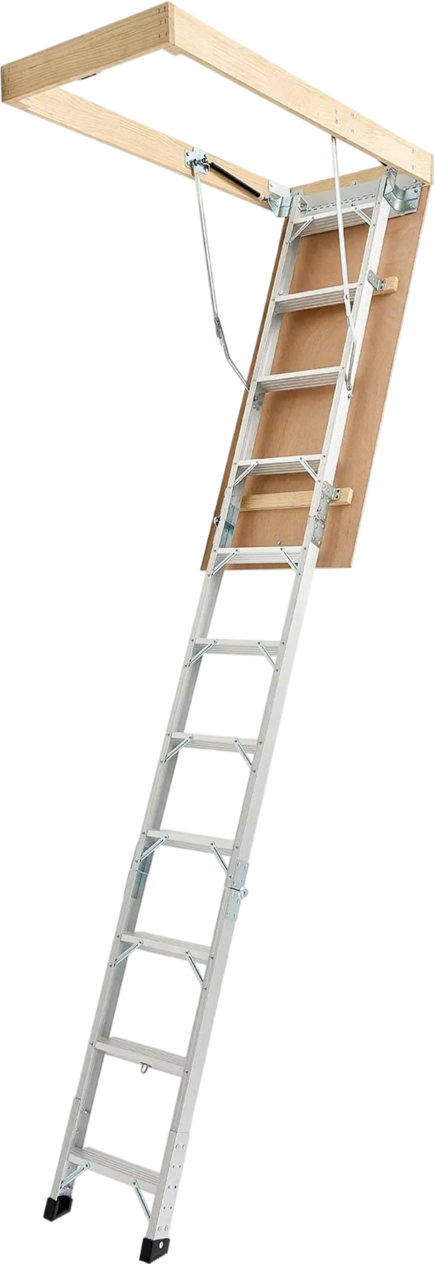 Vevor Attic Ladder Height Adjustable Foldable Aluminum Alloy 375 lbs. Capacity New