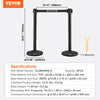 Vevor Crowd Control Stanchions 8-Pack with 4 Retractable Belts Black New