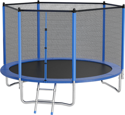 Vevor Trampoline 10 ft. Round with Enclosure Net Straight Rod 330 lb. Capacity New