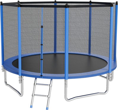 Vevor Trampoline 12 ft. Round with Enclosure Net Straight Rod 400 lb. Capacity New